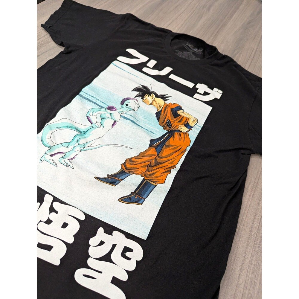 Bird Studio Dragon Ball Z Goku vs Frieza Black Graphic Crew Neck Tee Size L